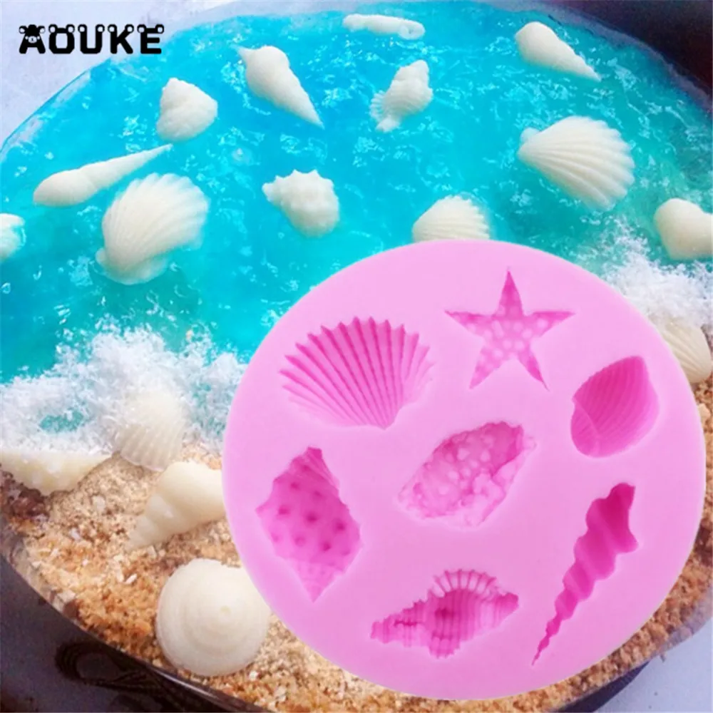 

DIY Baking Tools Sea Conch Shells Silicone Cake Mold / Pastry Mould / Jelly Pudding / Chocolate Molds / Ice Cube / Soap Moulds