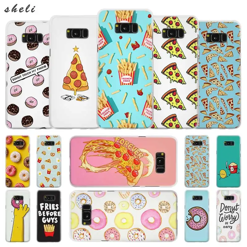 

Sheli izza French fries Doughnut food Patterned hard Case Cover for Samsung S4 S5 S6 S7 S8 S9 Plus Edge Mini s10 lite