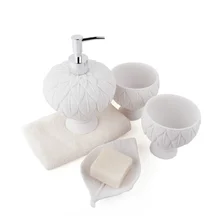 Decotalk песчаник набор для ванной 4 шт. набор Персонализированные принадлежности для ванной комнаты белоснежное перо узор дом-согревающий подарочный набор