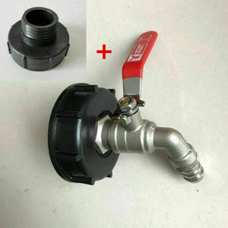 

3/4" 6 Points Brass Faucet Water Nozzle+IBC Ton Barrel Butterfly Valve 100mm Adapter