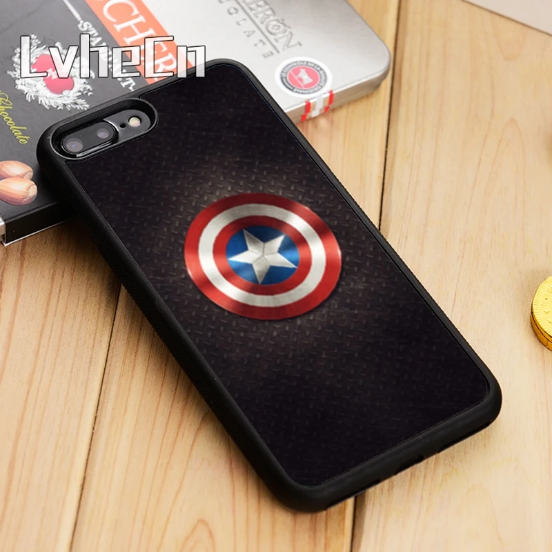 

LvheCn Captain America Shield Phone Case Cover For iPhone 4 5 5s SE 5C 6 6s 7 8 10 X Samsung Galaxy S5 S6 S7 edge S8 S9 plus
