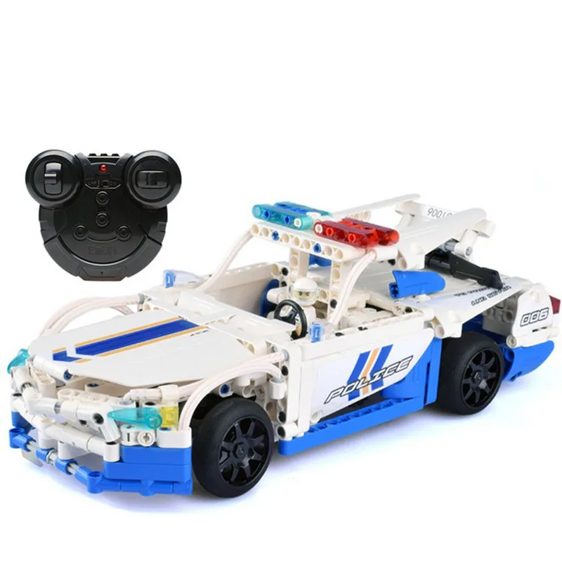 

Technic Remote Control RC Police Car Building Block Brick Toy Technic Series Compatible with Legoingly