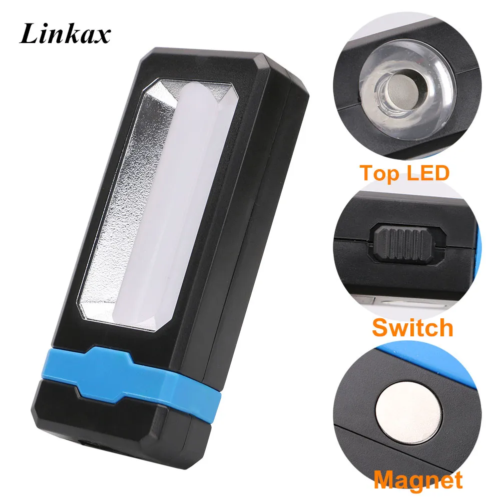 

New 2 LED Portable Camping Lamp Magnetic Work Light 2-mode Energy Saving Flashlight LED Torch Lantern Power by 3*AAA