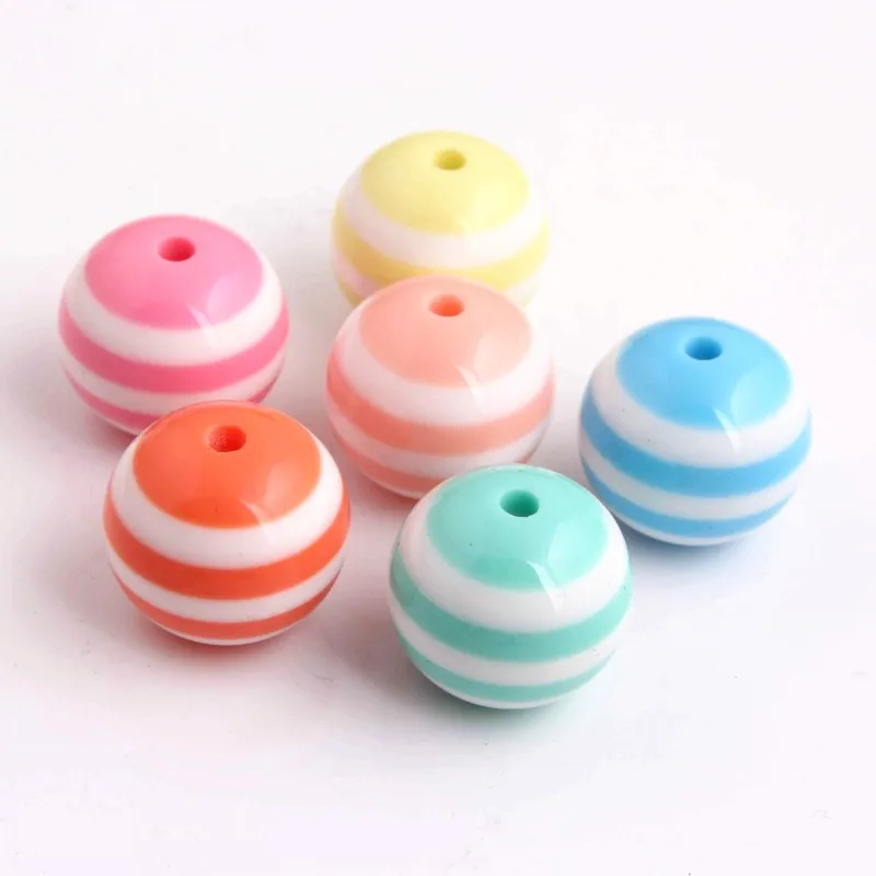 

Kwoi vita 20MM 100pcs colorful Resin Strips Beads for chunky beaded Necklace fashion Jewelry