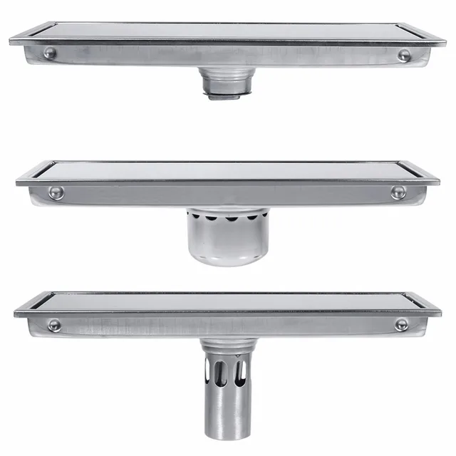 1 Set Floor Drains Stainless Steel Linear Shower Floor Drains Tile