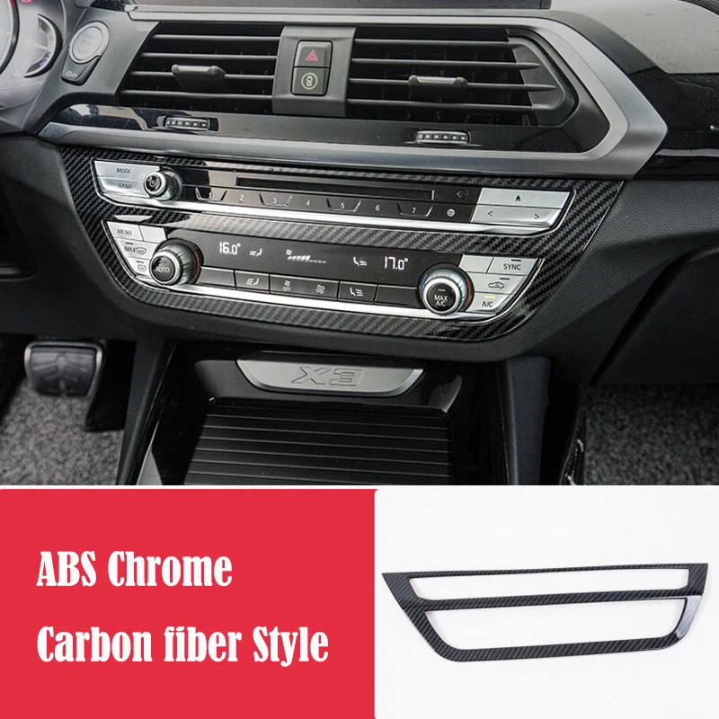 ABS Matte/Carbon Fibre For BMW X3 G01 X4 G02 Car air conditioner Switch panel Cover Trim Car Styling accessories 1pcs