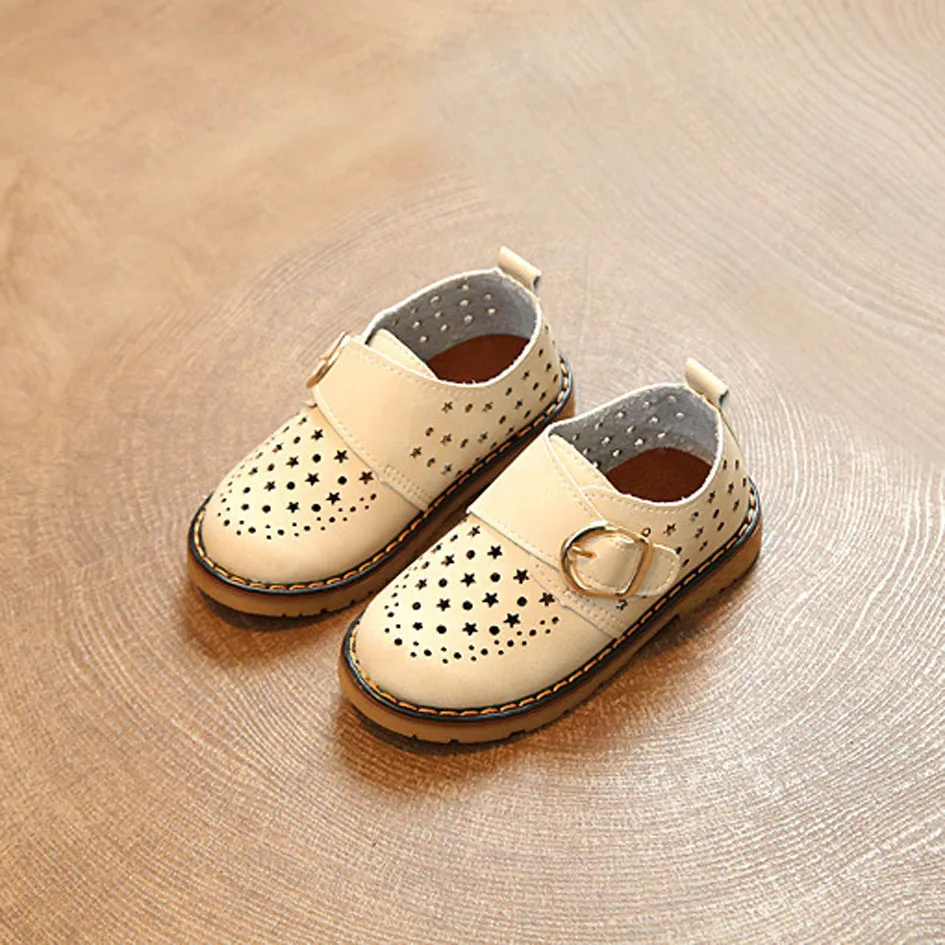 Kitiin Cutout Kids Summer Shoes Breathable Baby Leather Shoes Toddler