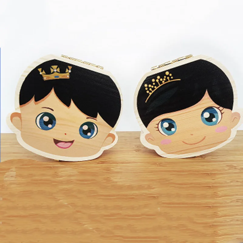 Baby Souvenirs Products Babies Tooth Box ChildrenSave Boxes Milk Teeth Organizer Wood Storage Box Kids Tooth Album Keepsake Save