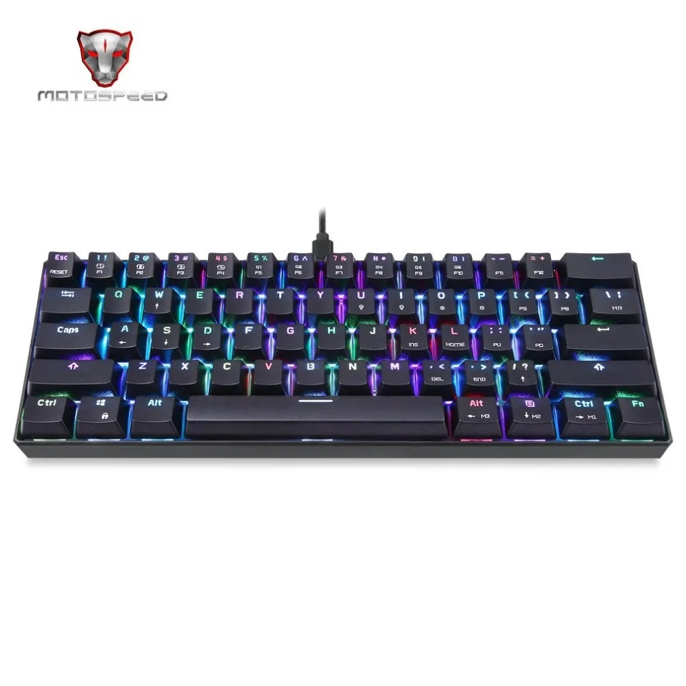 

Motospeed RGB LED Backlight 61 Keys Mechanical Keyboard Wired Gaming Keyboard for PC Desktop Tablets Hot Sale Drop Shipping