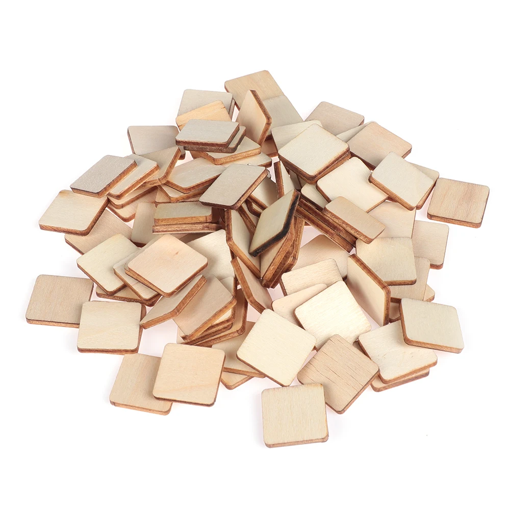 50//100 Pieces MDF Unfinished Wood Pieces Accessories  For DIY Crafts Pyrography