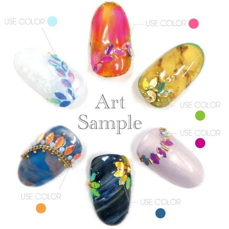 1 bottle 2017 New Japan Korean Charm 3D Nail Art Decoration Colorful