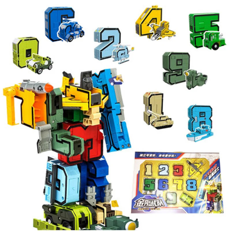 

10PCS DIY Creative LegoINGs City Building Blocks Sets Figures Transformation Number Robot Deformation Friends Kids Toys Gifts