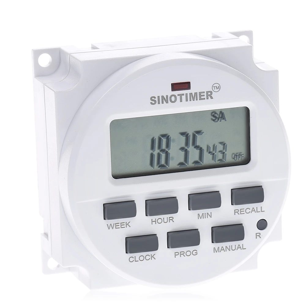 

BIG LCD 15.98 inch Digital 220V AC 7 Days Programmable Timer Switch with UL listed Relay inside and Countdown Time Function