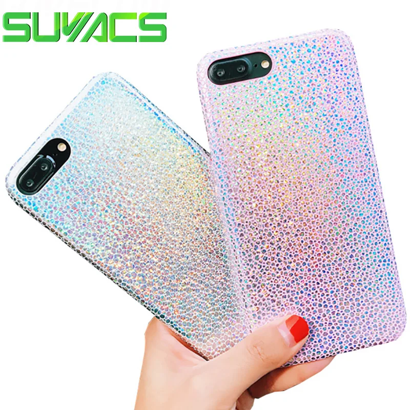 

SUYACS Summer BlingBling Laser Leather Snake Soft Silicon TPU Phone Cases For iPhone 7 8 Plus 6 6S Plus X Back Cover Shell Coque