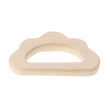 

Baby Wooden Teething Relief Toy Nature Organic Cloud Baby Nursing Holder Teether
