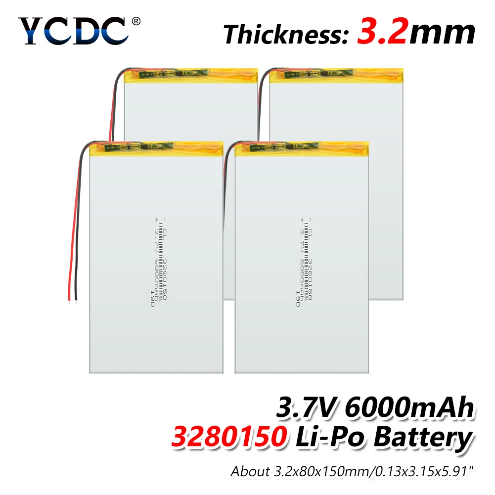 3,7 V 6000mAh 3280150 PLIB(полимерный литий-ионный аккумулятор) литий-ионный полимерный Lipo аккумулятор для gps MP3 MP4 MP5 электронная книга power Bank