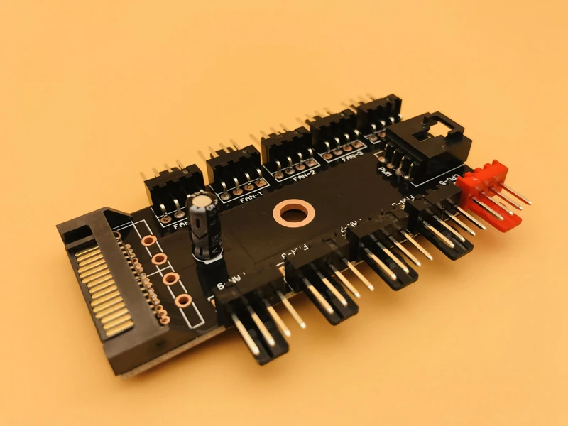 Newest Black 1 to 10 PC Cooler Cooling Fan Splitter Hub Cable Pwm SATA 12V Power Supply Speed Adapter for Computer Miner Mining