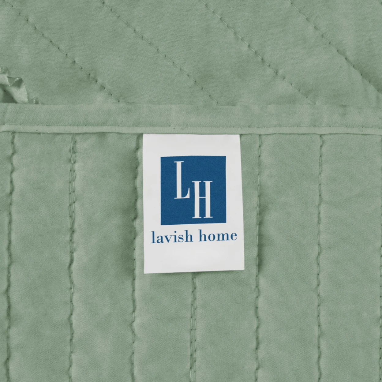 Mint Queen 3 Pc Set Quilted Bedspread Elegant Striped Ruffle Hypoallergenic w Shams (5)