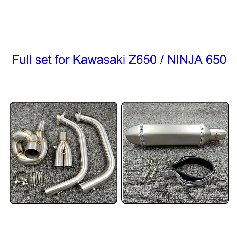 Z650 NINJA650 2017 2018 Motorbike Exhaust Full System Pipe Muffler Header Pipe Stainless Steel 51mm for Kawasaki Z650 NINJA 650 (6)