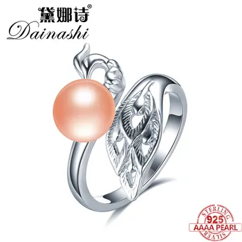 

Dainashi Real Pearl Phoenix Ring Peacock Zircon Ring White/Pink/Purple/Black 100% RearlFreshwater Pearl Fashion Jewelry Gift Box