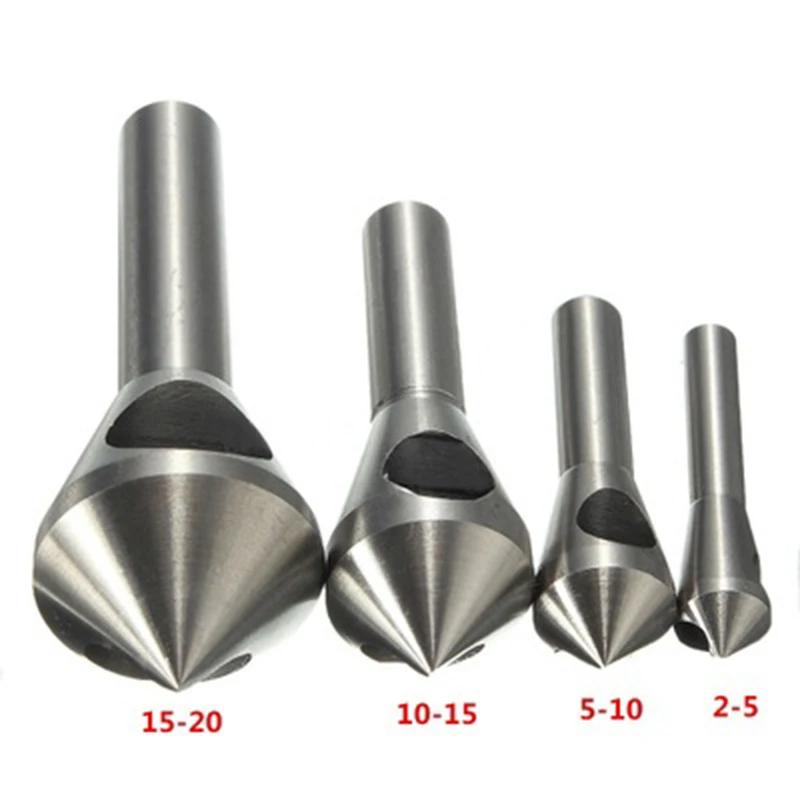 4 Sizes Titanium Countersink Deburring Drill Taper Hole Cutter Steel