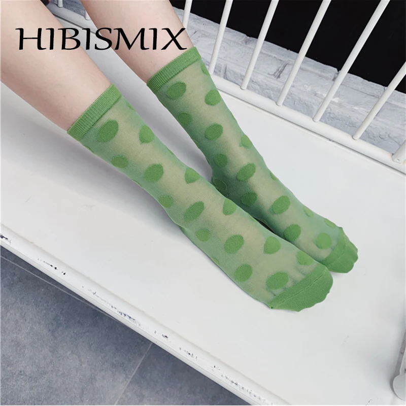 HIBISMIX летние женские носки в горошек S0093 | Женская одежда