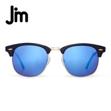 JM Retro Medio Marco Semi-Sin Montura Gradiente Lente gafas de Sol de Las Mujeres hombres UV400 Classic Oculos gafas De Gafas de Sol Unisex de La Vendimia Sol