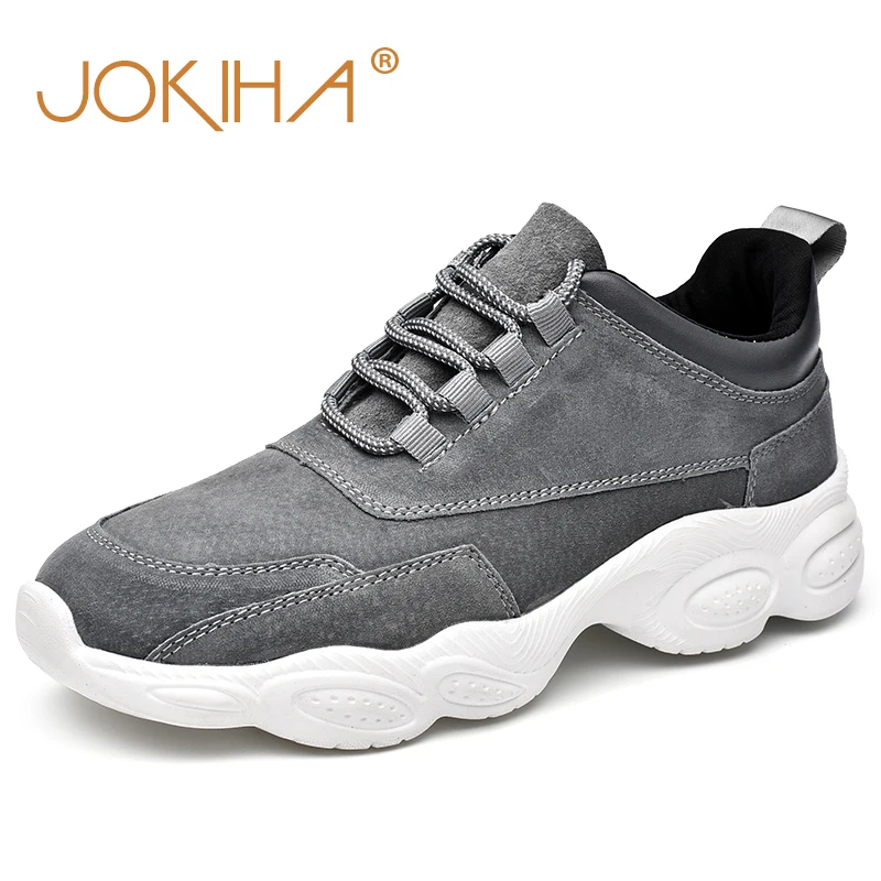 

2019 New Men's Sneakers Pigskin Fashion Brand Male Footwear Sneaker Spring Solid Lace Up Shoes