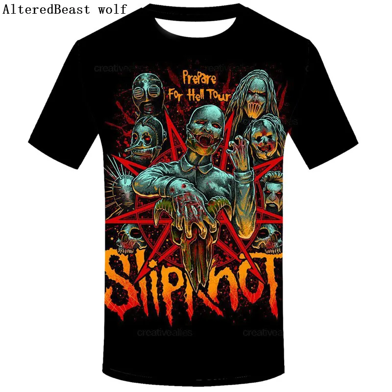 

Brand Slipknot T-shirt Gothic Tshirt Punk Tops Rocking Clothes Shirts Tees Men Funny 2019 Hip hop Tops Rock t shirt