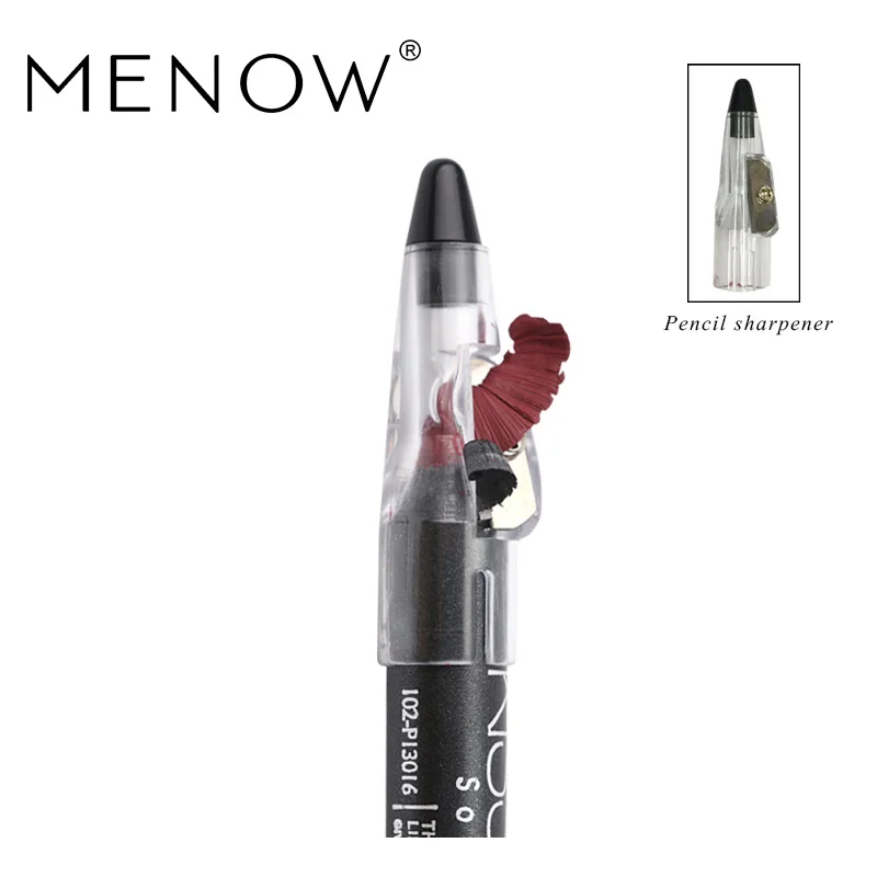 Menow бренд Make Up Set поцелуй доказательство Губная помада и точилка для карандашей