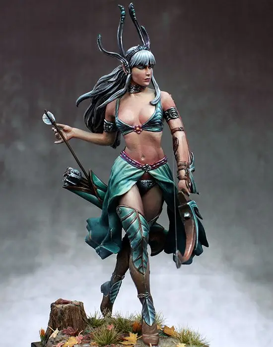 Неокрашенный набор 1/24 дюймов 75 мм Tarathiel MoonElf girl фигурка из смолы миниатюрный для