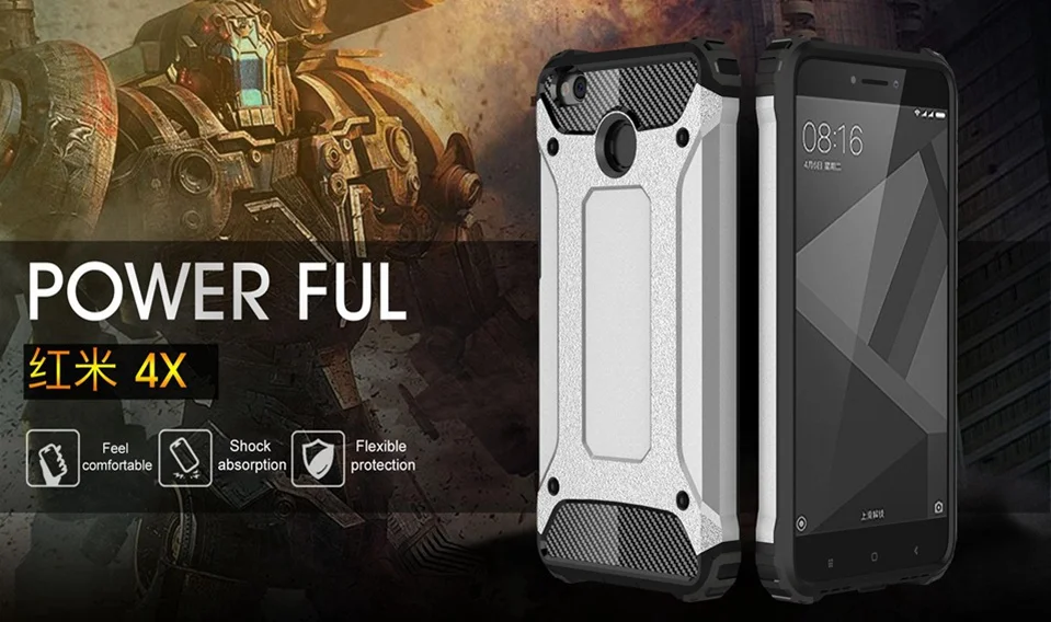 Armor Case For Xiaomi Redmi 4X Silicone Hard Tough Luxury Cover For Xiomi Redmi 5 5A 4X Note 5 Plus Mi 8 SE A2 Mi Max 2 3 Coque  (2)