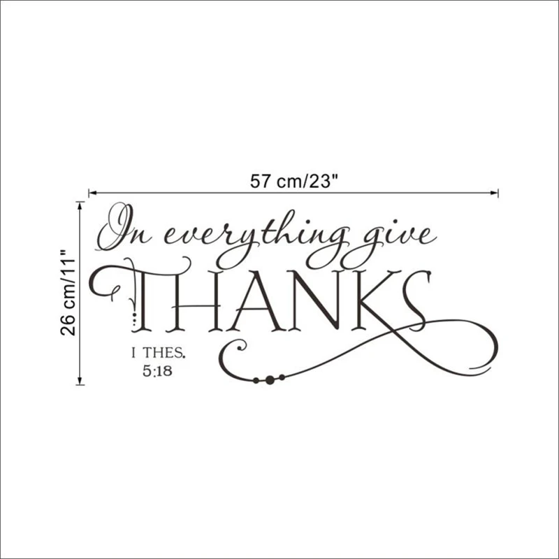 2018 New Fashion design Thanks Home Decor Wall Stickers DIY Removable Art Vinyl Wall Sticker Removable Room Decor hot sale C021202