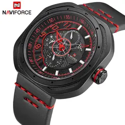 Для мужчин s наручные часы naviforce лучший бренд класса люкс Для мужчин кварц Дата 24 часов модные кожаные спортивные водонепроницаемые часы