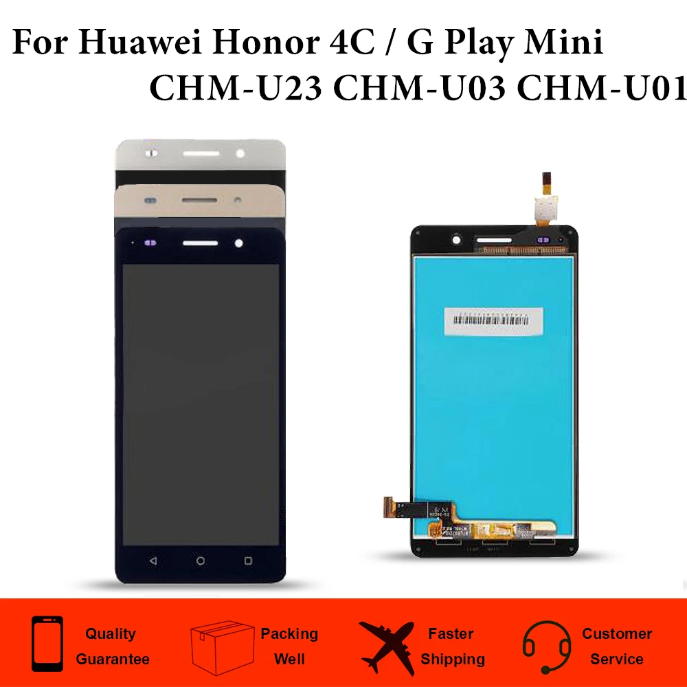 

Original For Huawei Honor 4C / G Play Mini CHM-U23 CHM-U03 CHM-U01 Full LCD Display Panel Monitor+Touch Screen Sensor Assembly