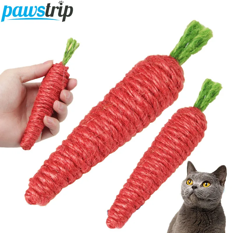 pawstrip 15cm Long Sisal Cat Toy Carrot Pet Toys For Cat Funny