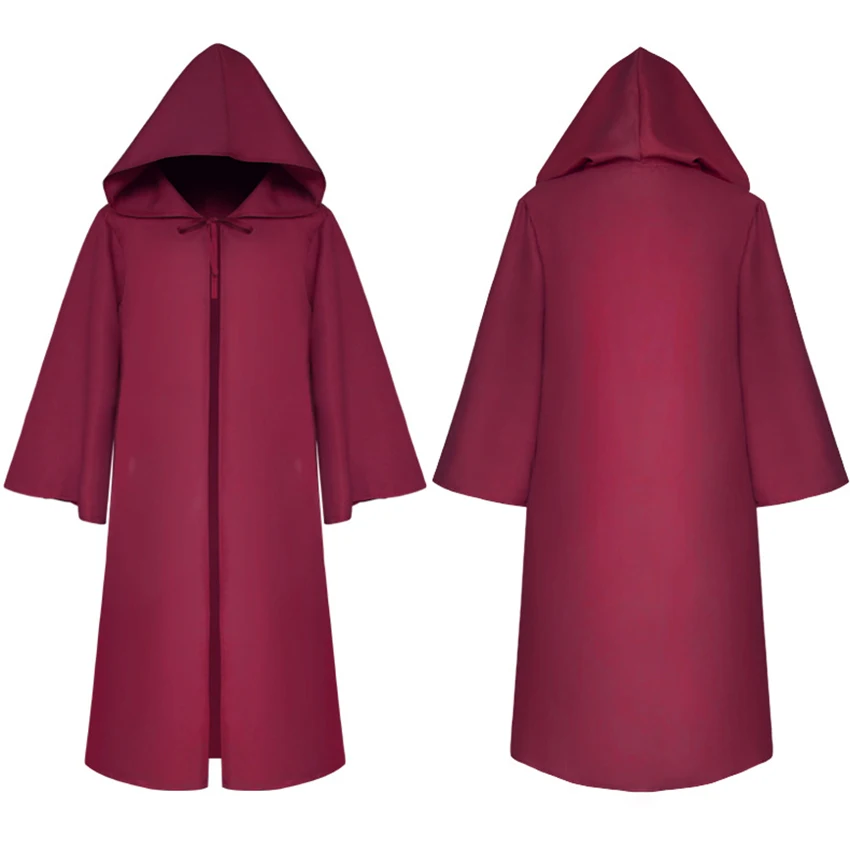 

Men's Cosplay Costume Adult Black Jedi Robe Cloak Hoodie Men Star Wars Darth Vader Solid Halloween Cosplay Costume Clothes