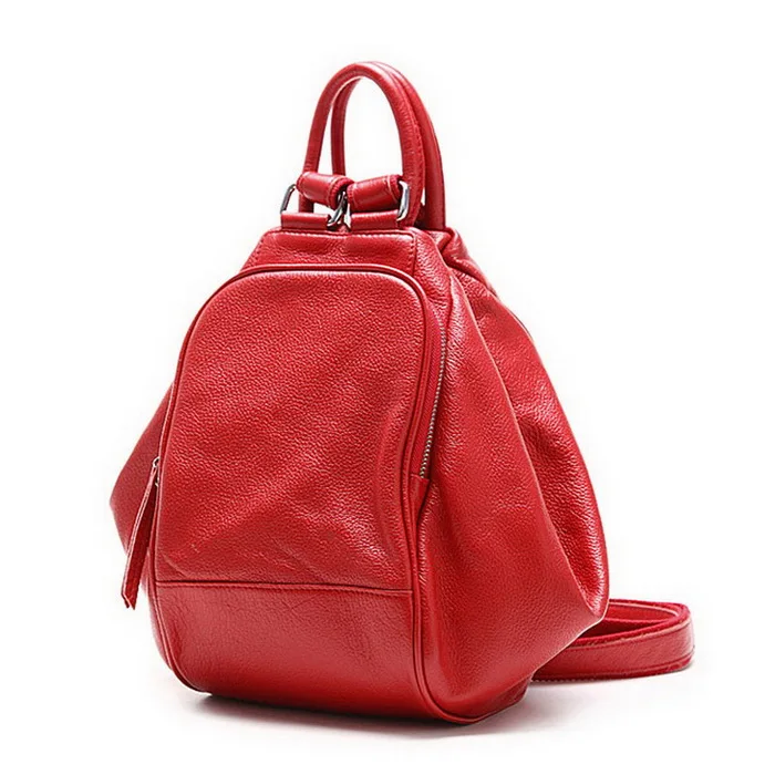 Mochila das Senhoras Real do Couro Zency Macio Natural Vermelho Preto Azul Couro Genuíno Ombro Primeira Camada Ocasional Bolsa 2020 100% 5 Bolsas e Malas