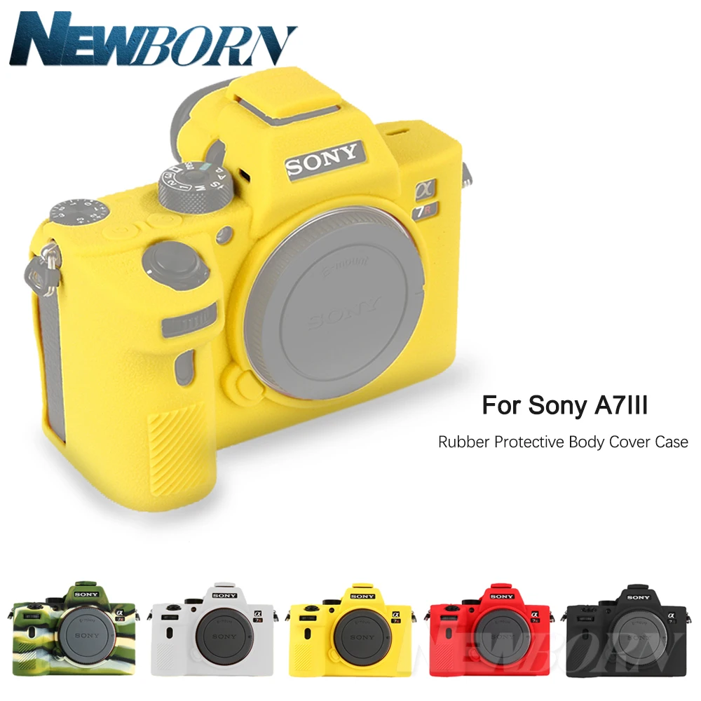 

Top Texture Design Rubber Silicon Case Body Cover Protector Frame Skin for Sony A7 III, A7R III ILCE-A7RM3 ILCE-A7M3 Camera Soft