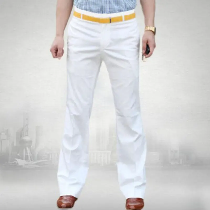 Men's Suit pants New flared pants Male Summer Straight Suit British leisure Free hot feet trousers Formal For Men