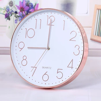 

Modern Wall Clock,12 Inch Large Decorative Universal Silent Indoor Quartz Round Wall Clock Non-ticking for Living Room Office Ki