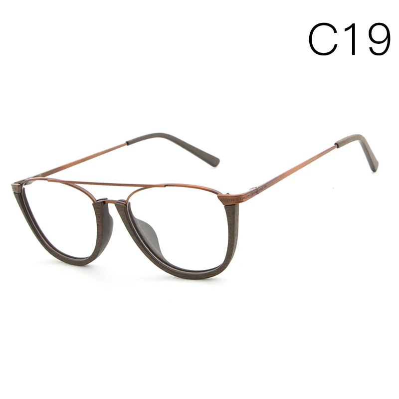 HDCRAFTER винтажные полуоправы очки деревянные оптические очки оправа очки в бамбуковой оправе оправы для очков мужские очки для чтения - Цвет оправы: C19