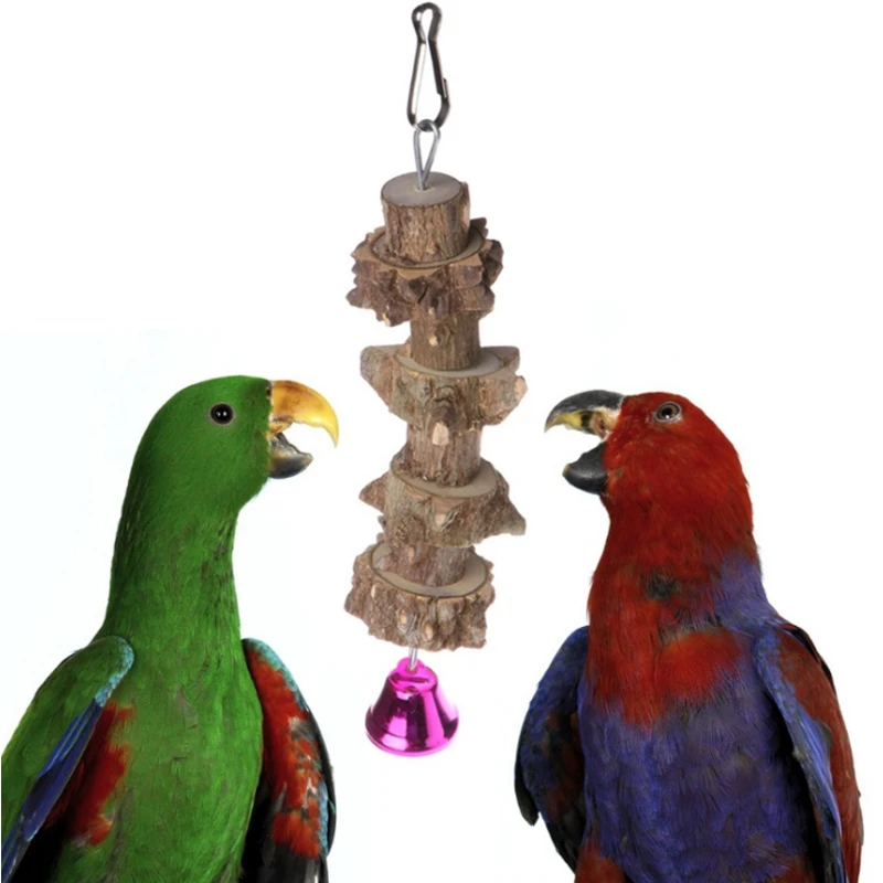 

Solid Wood Bird Parrot Chewing Toys Parakeet Wood Colors Cage Toys Decoration Bird Toys Pet Supplies Bird cage Accessories Toys