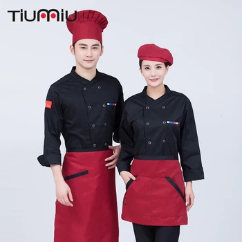 

Long-sleeved Hotel Chef Jacket Food Service Restauant Workwear Uniforms Double Breasted Chef Coat Men' Women's Kitchen Cook Wear