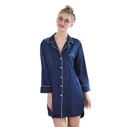 CEARPION новый бренд Для женщин Ночная рубашка пикантные длинные рубашка платье свободные халат-Пижама уютный атласное белье Ночная сорочка