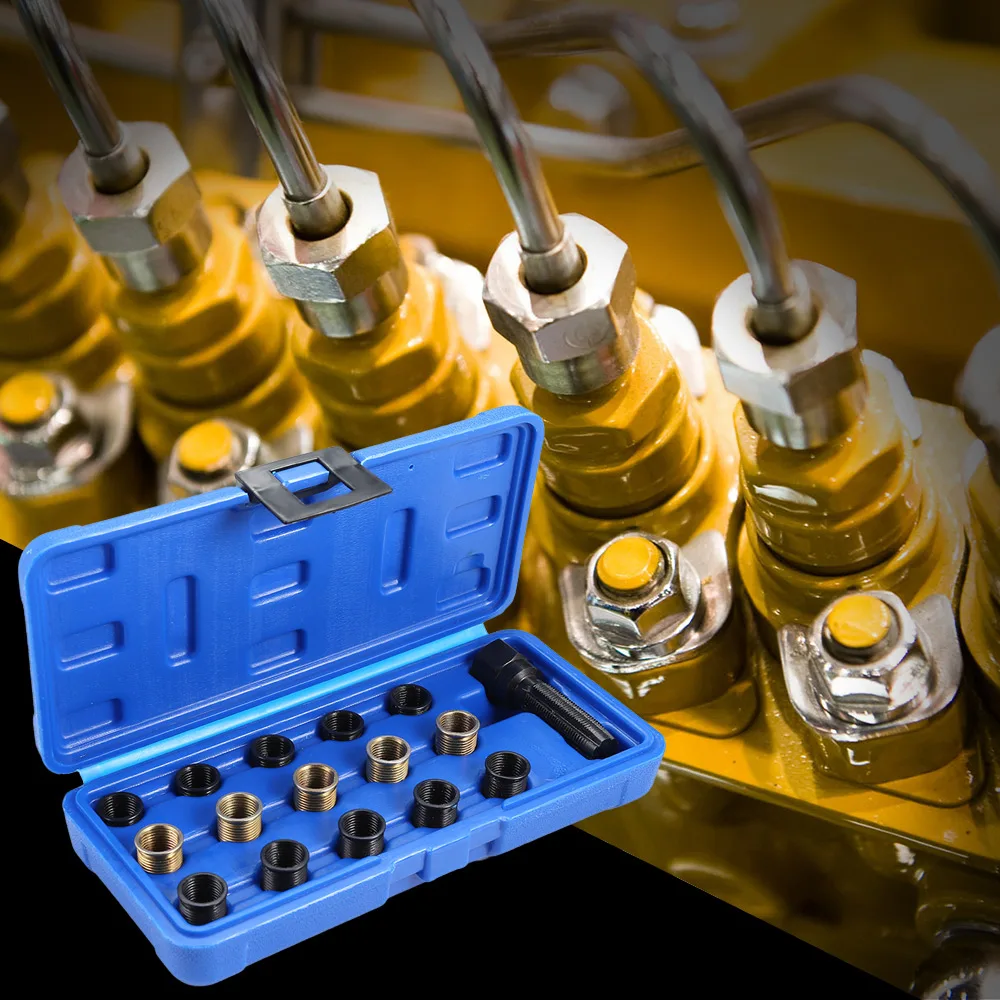 

M14 X 1.25mm Spark Plug Re-Thread Repair Tap Tool Reamer Inserts Kit Portable Hand Tool Sets Car Repair Tool Set