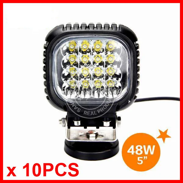 

10PCS 5" 48W CRE 16LED*3W Driving Work Light Offroad SUV ATV 4WD 4x4 9-32V Spot / Flood Beam 3800lm IP67 High Power Truck Lamp