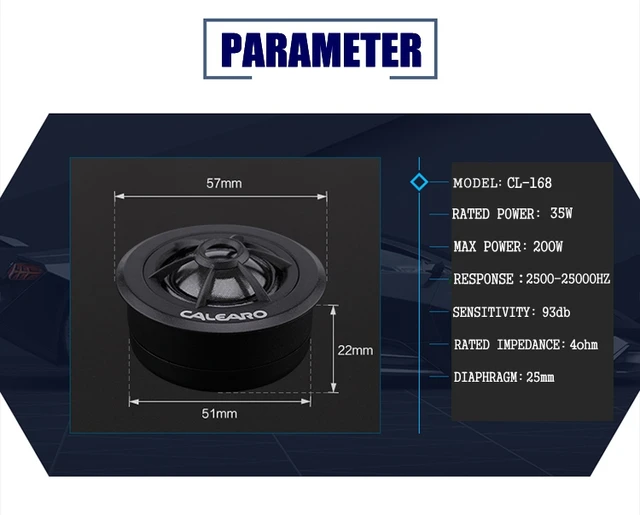 1Pair Car Speaker Dome Tweeters Power Loudspeaker 25mm Diameter Dome Small  Car Audio Component Speakers colunas de som carro hot - AliExpress
