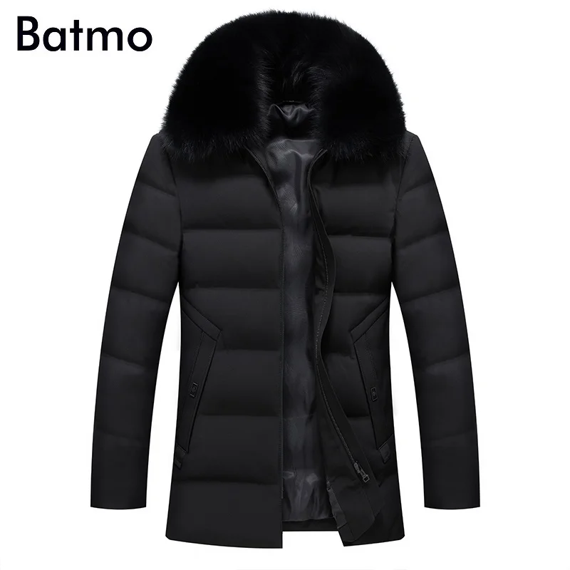 BATMO, Новое поступление, зимние, высокое качество, уплотненные, теплые, 90%, белый утиный пух, куртки для мужчин, мужское зимнее пальто, плюс-размер 1858 - Цвет: black