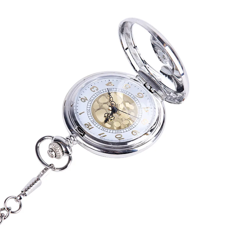 Стальной алхимик карманные часы серебряные гладкие кварцевые карманные часы брелок цепь лучший подарок мужские и женские модные часы ожерелье